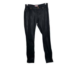 Ted Baker Pants Women's 28 Black Waxed Jean Denim Pant Zip Ankle Bottoms Annna